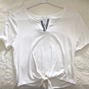 White Bozzolo crop top